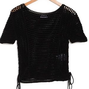 Red Valentino black crochet top